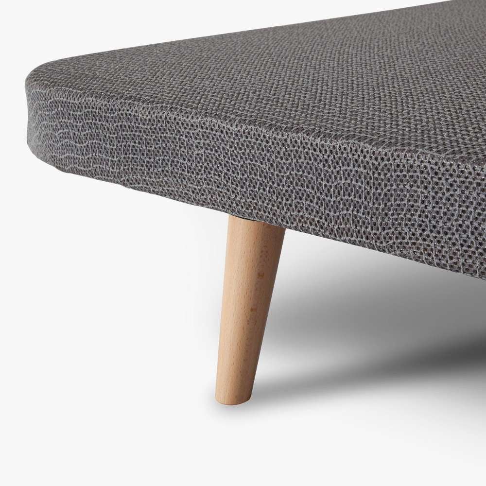 Sommier Kos en bois tapissée en tissu gris pour hôtels – Image 2