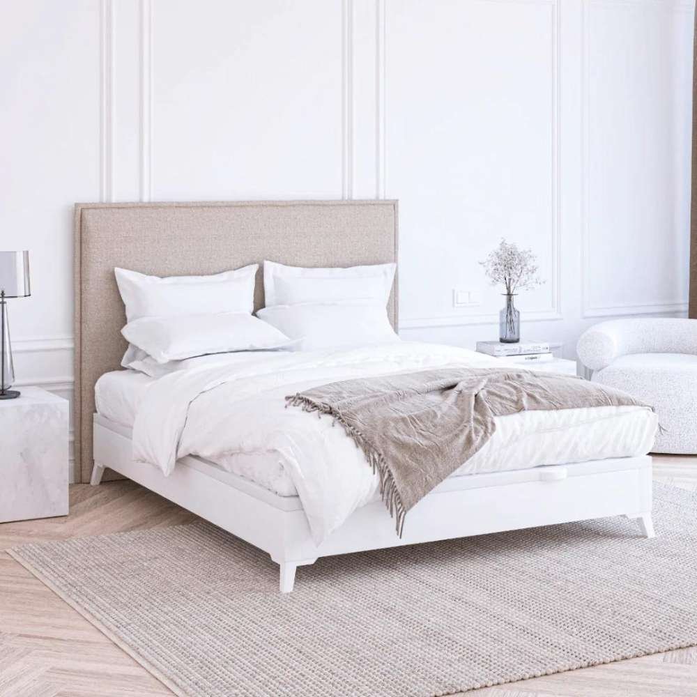 Sommier en bois Niza de couleur blanche pour hôtels – Image 2