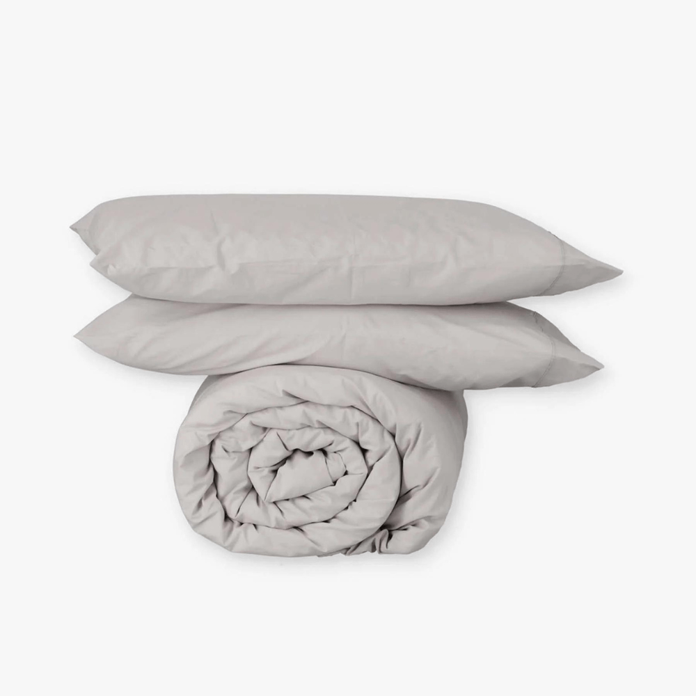 Housse de couette en coton biologique 200 fils couleur argent pour hôtels – Image 2