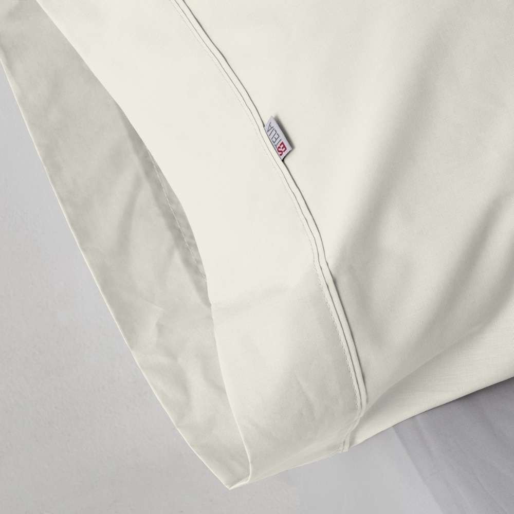 Taies d'oreiller crème 144 fils pour hôtels