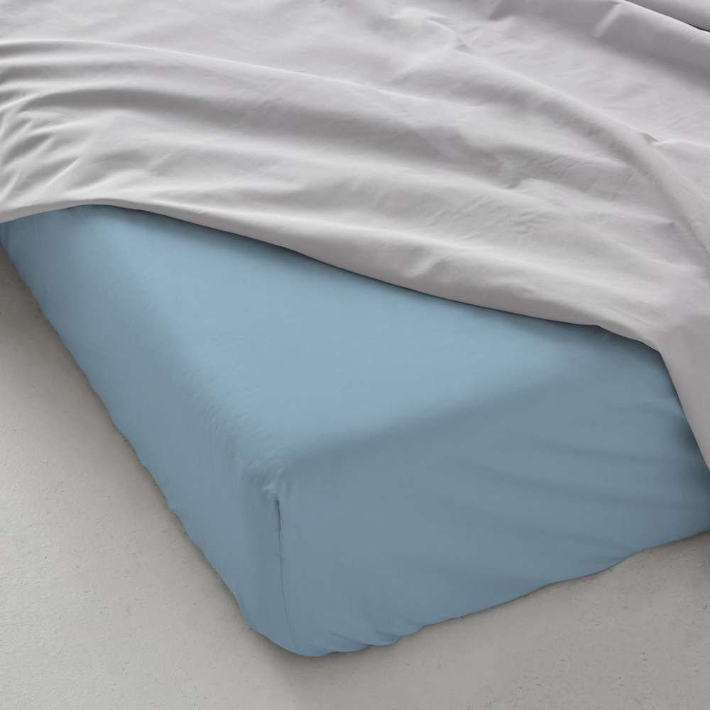 Draps-housse ajustable en bleu 144 fils pour hôtels – Image 2