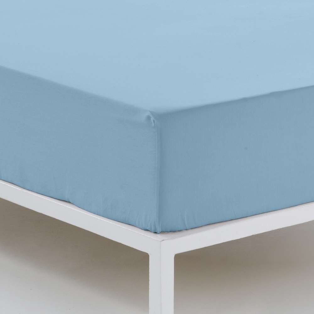 Draps-housse ajustable en bleu 144 fils pour hôtels – Image 3