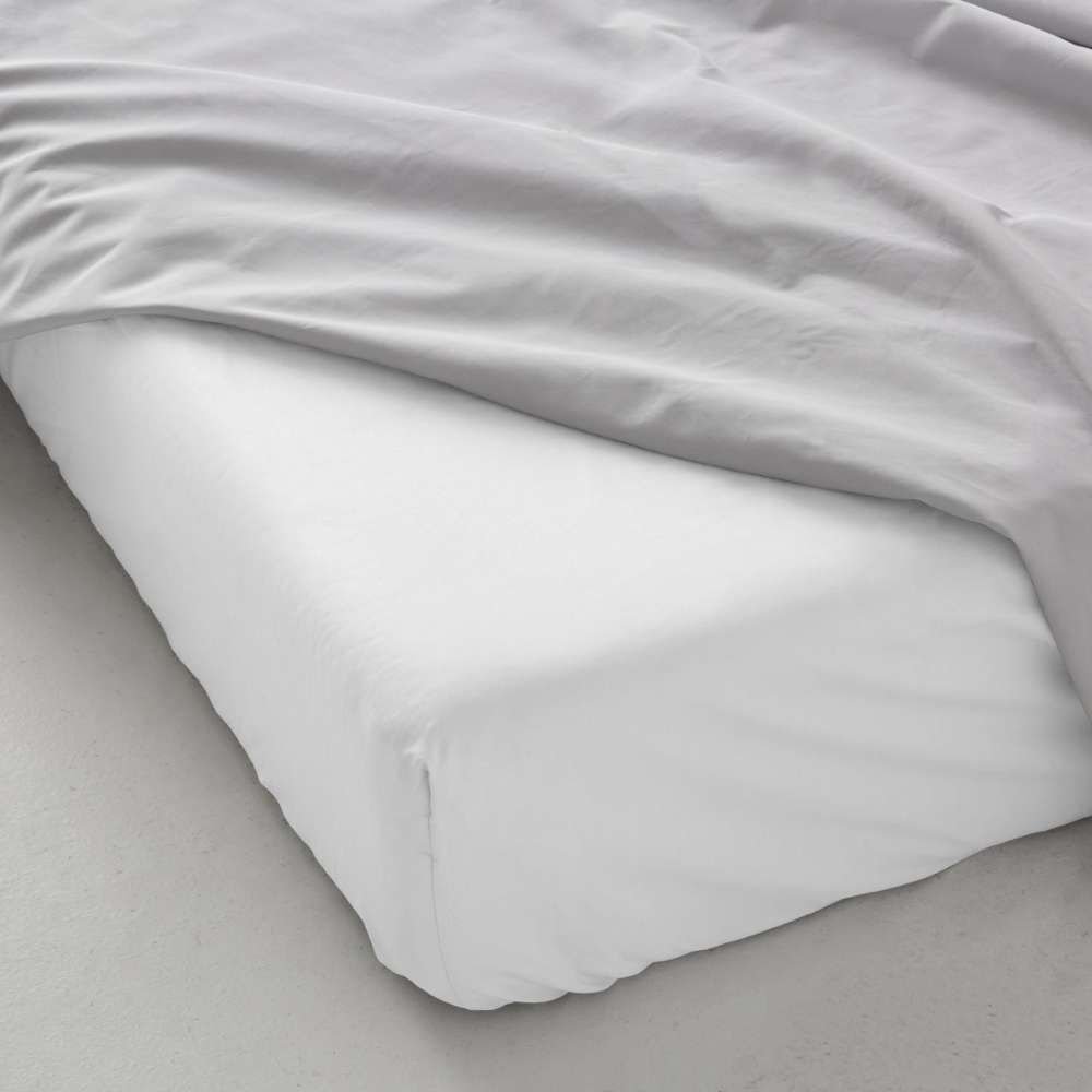 Draps-housse ajustable en blanc 144 fils pour hôtels – Image 2