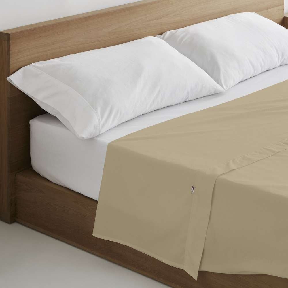 Draps plat camel 144 fils pour hôtels